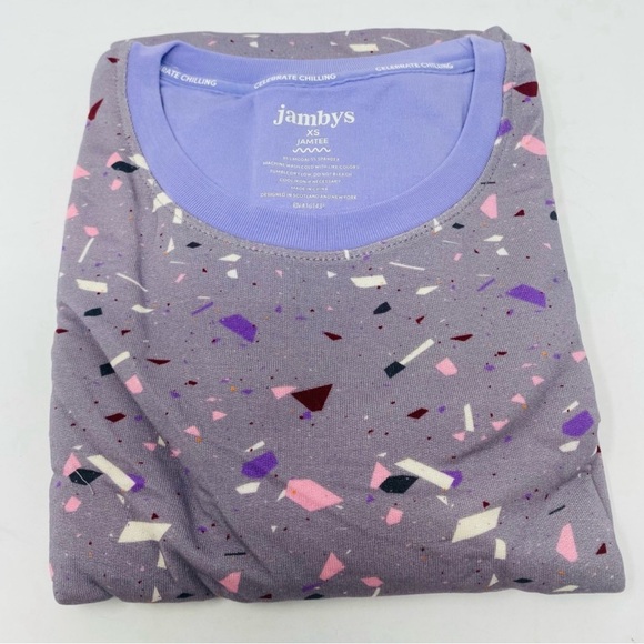 Jambys Unisex Terrazo Gray JamTee & Boxer SET XS Multicolor with lavender NEW - Picture 6 of 11